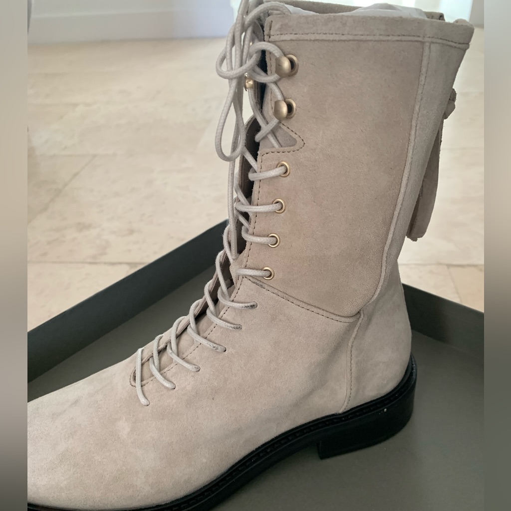 Allsaints Cream Suede Boot Us7